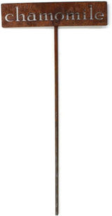 Classic Metal Garden Markers 19 Inches Tall (chamomile, Naturally Rusted)