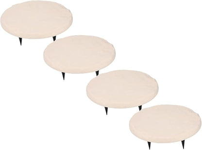 Bewinner 15.5” Circular Decorative Stepping Stones with Ground Stakes, Resin Material Stones for Outdoor Pathway Pavers Walkway Lawn Yard, (Creamy White)
