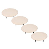 Outdoor Stepping Stones Garden Pathway Stones Landscape Stones 15.71in Round Polypropylene Resin with 6 Ground Stakes for Lawn Decor Walkway (Beige)