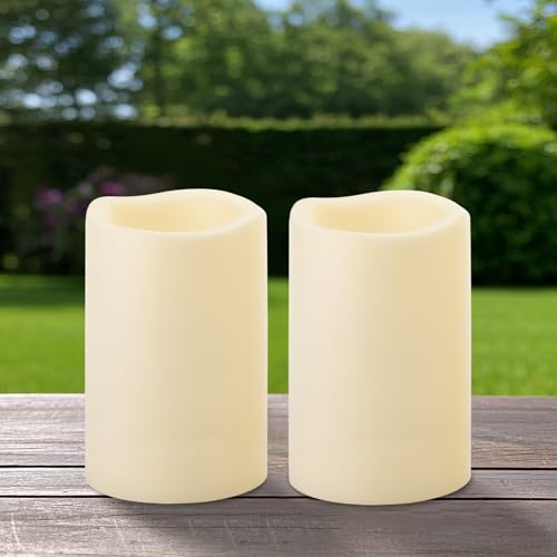 4" x 6" Waterproof LED Candles with Timer - 2 Pack
