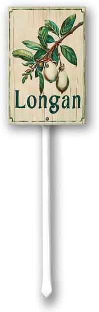 Uptell Vintage Aluminum Longan Fruit Signs Yard Sign with Stake for Garden Fruit Garden Label Stakes Plant Markers for Outdoor Plants Waterproof 8x12 inch