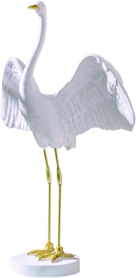 Milisten Outdoor Decor 1pc Garden Crane Statues Resin Crane Figurines Heron Sculptures Bird Statues Lawn Ornaments for Backyard Pond Patio Porch Outside Decor