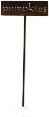 Classic Metal Garden Markers 19 Inches Tall (pumpkins, Naturally Rusted)