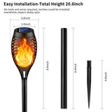 Solar Torch Lights - 16 Pack Flickering Flame Waterproof