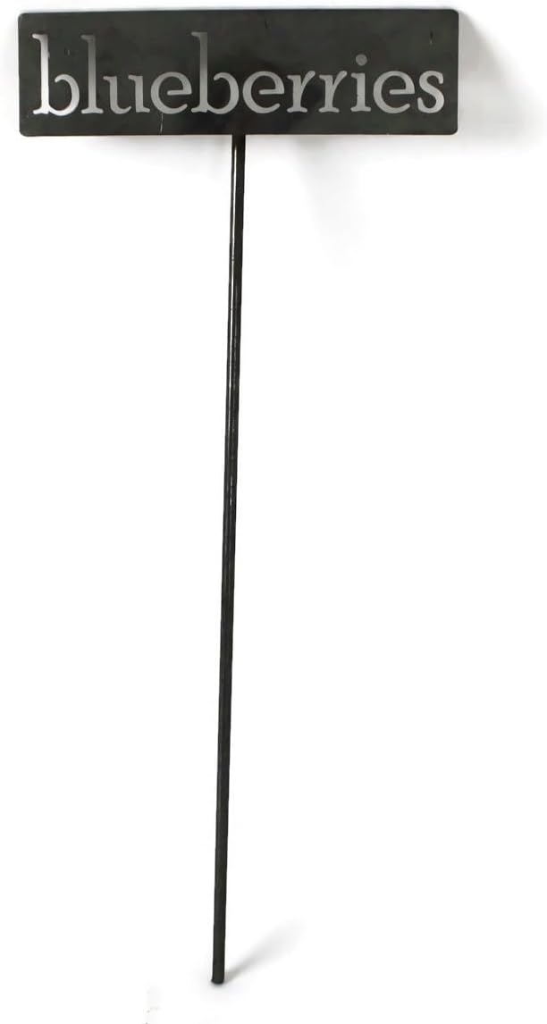 Classic Metal Garden Markers 19 Inches Tall (blueberries, Raw, Unfinished Steel (will rust with time))
