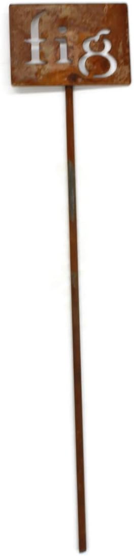 Classic Metal Garden Markers 19 Inches Tall (fig, Naturally Rusted)