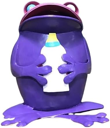 Metal Frog Outdoor Garden Ornament Decoration, Yard/Balcony/Flower Pot Art Statue Decorations, Funny Cute Animal Frogs Iron Vintage Statues (Purple-B)