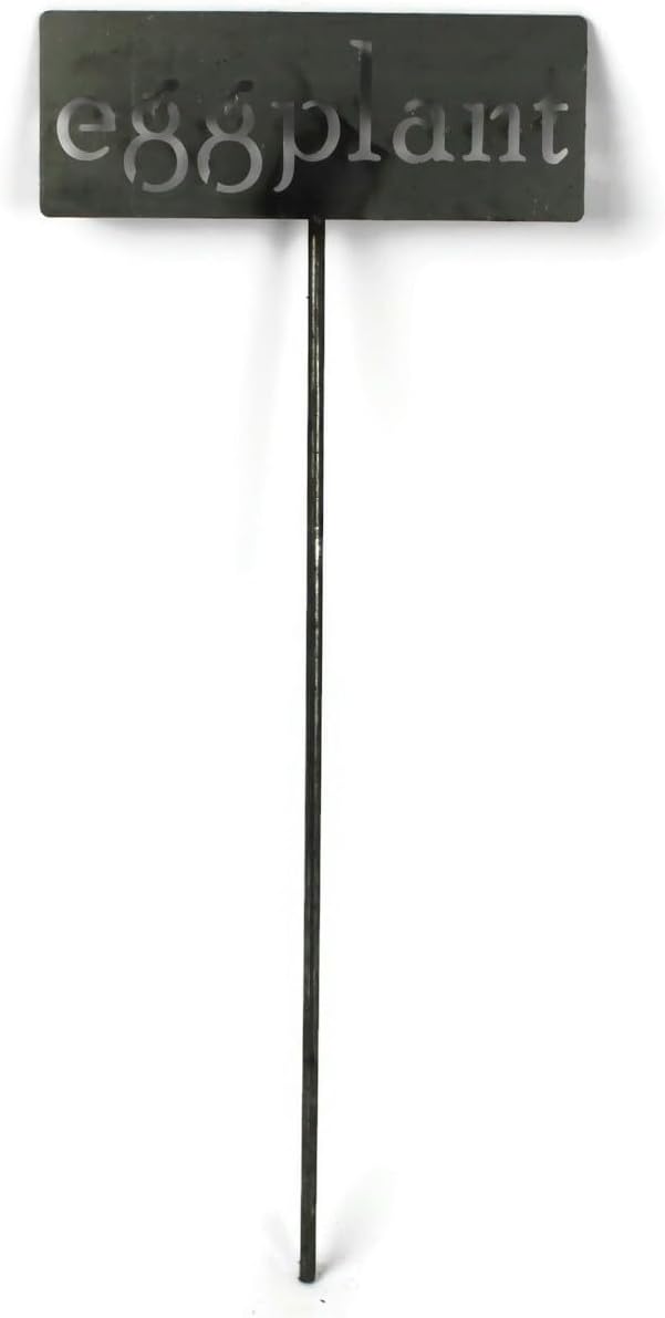 Classic Metal Garden Markers 19 Inches Tall (eggplant, Raw, Unfinished Steel (will rust with time))