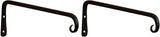 Achla Designs Straight Downcurled Wall Bracket Hook, 12-inch (TSH-12) Black (Pack of 2)