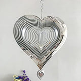 Stainless Steel Heart Wind Spinners, Outdoor Yard & Garden Decorations, Mirror Finish Hanging Metal Spinners for Patio, for Home & Garden Lovers