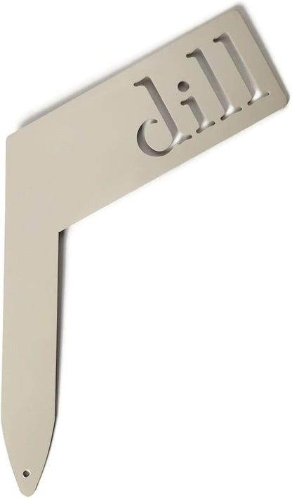 Planter Size Small Metal Garden Plant Vegetable Flower or Herb Markers 13.5 Inches Tall (dill, Cream)