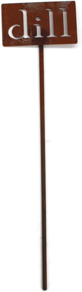 Classic Metal Garden Markers 19 Inches Tall (dill, Naturally Rusted)
