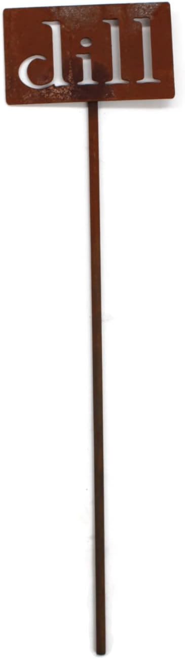 Classic Metal Garden Markers 19 Inches Tall (dill, Naturally Rusted)