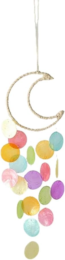 Wind Chimes for Outside,Handcrafted Capiz Shells Wind Chime for Indoor/Outdoors,Garden Decoration of Coastal Style,Great Gift for Shells Wind Chimes Lovers and More (Colorful)