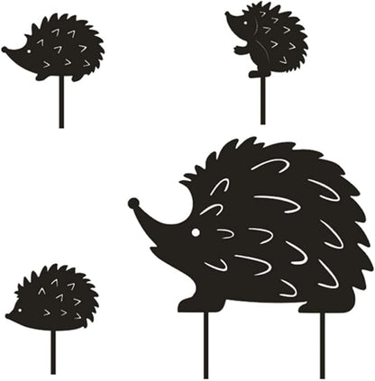 Hedgehog Wrought Iron Garden Stake Standing Metal Backyard Statue Animal Hollow Yard Ornament, Metal Hollow Yard Ornament, Wrought Iron Decoration, Animal Stake Yard Arts Crafts