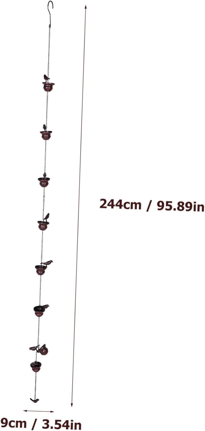 ORFOFE Metal Rain Chain for Gutters Unique Decorative Rain Chain Design for Home and Garden Finish Elegant Outdoor Water Drainage