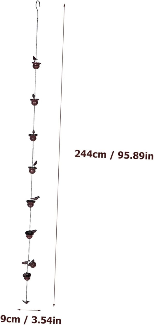 ORFOFE Metal Rain Chain for Gutters Unique Decorative Rain Chain Design for Home and Garden Finish Elegant Outdoor Water Drainage