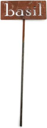 Classic Metal Garden Markers 19 Inches Tall (basil, Naturally Rusted)