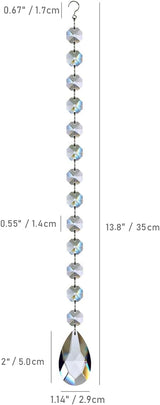 1ft 8pcs Teardrop Crystals Garland, Hanging Chandelier Crystals Prism Beads Chain for Wedding Home Decoration Clear GOLDENHAITAI