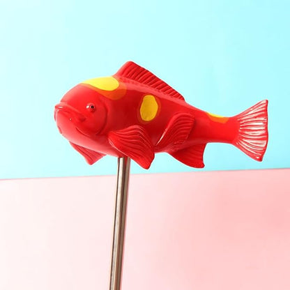 Acxico 1PC Art Deco Resin Koi Fish Sculpture, Thanksgiving Garden Ornament & Floor Mount Animal Theme Outdoor Statue, Suitable as Home Decor Desk Accent & Lawn Garden Stake (No Electricity Required)