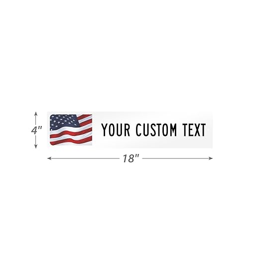 SmartSign White Custom Street Sign with USA Flag Background - 4" x 18", Aluminum, Personalized Street Sign, Outdoor Metal Sign for Home, Office, Decor, Room, USA-Made
