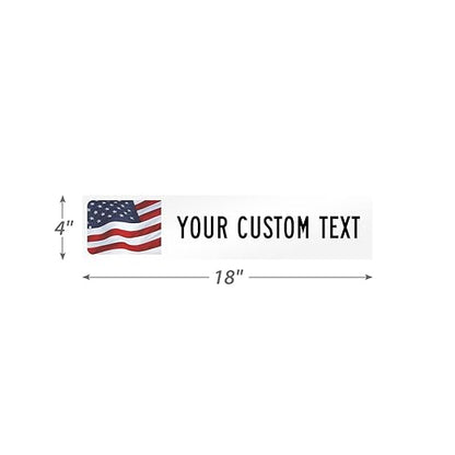 SmartSign White Custom Street Sign with USA Flag Background - 4" x 18", Aluminum, Personalized Street Sign, Outdoor Metal Sign for Home, Office, Decor, Room, USA-Made