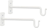 RTZEN Plant Hangers Outdoor or Indoor - Wrought Iron Metal Hanger Indoor Hook - Heavy Duty Wall Bracket Hooks for Hanging Plants Baskets Lanterns Wind Chimes - 2 Pack (White Shepherds Hooks 10")