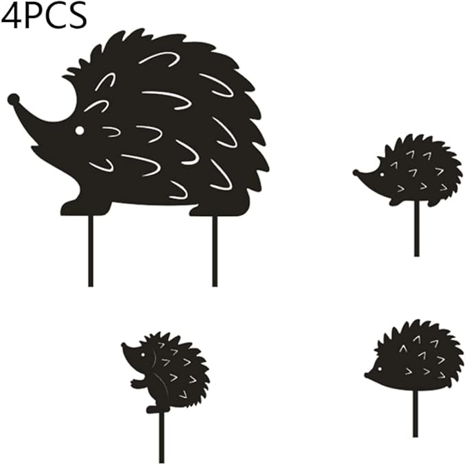 Hedgehog Wrought Iron Garden Stake Standing Metal Backyard Statue Animal Hollow Yard Ornament, Metal Hollow Yard Ornament, Wrought Iron Decoration, Animal Stake Yard Arts Crafts