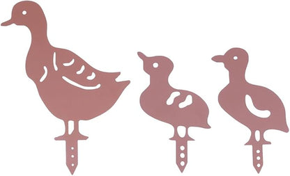 Alnicov 4 Pcs Duck Silhouette Garden Yard Art Decoration，Hollow Out Shape，Garden Art Decoration