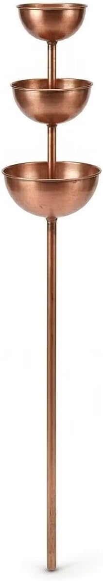 Sturdy Iron Structure with Vintage Coating; Weather Resistant for Long Lasting Outdoor use; Ideal as a Reliable rain Catcher for Your Garden (Copper)