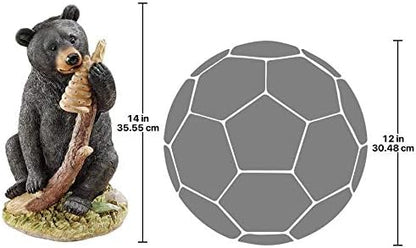 Design Toscano Black Honey the Curious Bear Cub Statue,full color