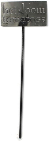 Classic Metal Garden Markers 19 Inches Tall (heirloom tomatoes, Raw, Unfinished Steel (will rust with time))