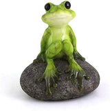 Top Collection 2.725-Inch Miniature Fairy Garden and Terrarium Cute Frog on Stone, Mini