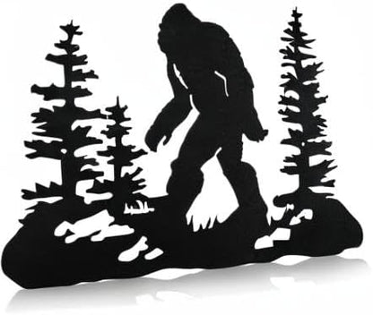 Demissle Big Foot Sasquatch Gift Bigfoot Wall Art Decor for Men Women 16 x 11 Inch Funny Birthday Sasquatch Gift Metal Yard Sign for Dad Husband Garage Garden Forest Outdoor Indoor(Black)