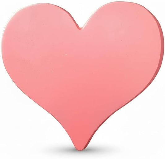 Comfy Hour 10" Pink Heart Shaped Cast Iron Stepping Stone, Rustic Antique Vintage Figurine Style Home Decor, Outdoor Garden Pathway Plaque