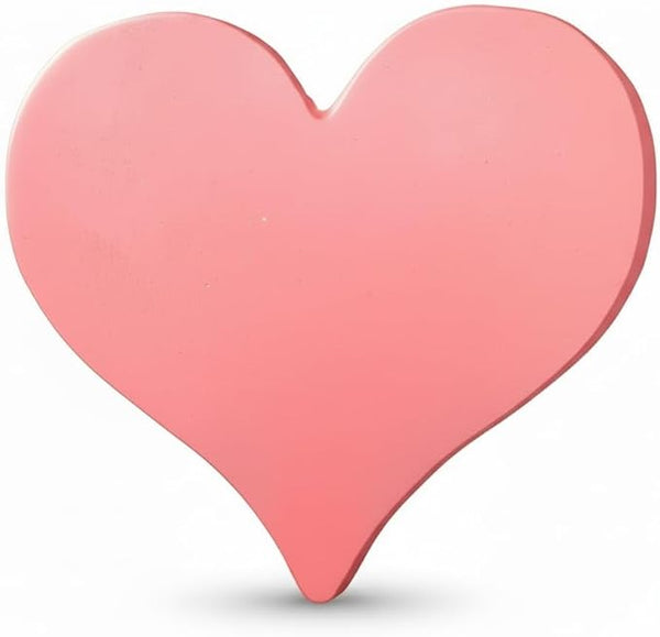 Comfy Hour 10" Pink Heart Shaped Cast Iron Stepping Stone, Rustic Antique Vintage Figurine Style Home Decor, Outdoor Garden Pathway Plaque