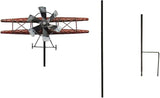 Treasure Gurus Biplane Garden Yard Art Metal Wind Weather Spinners Airplane Kinetic Sculptures Decor Stake Patio