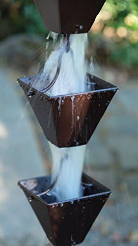 Nutshell Stores Medium Square Cups Rain Chain - Bronze - 18 Feet