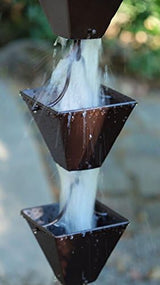 Nutshell Stores Medium Square Cups Rain Chain - Bronze - 11 Feet