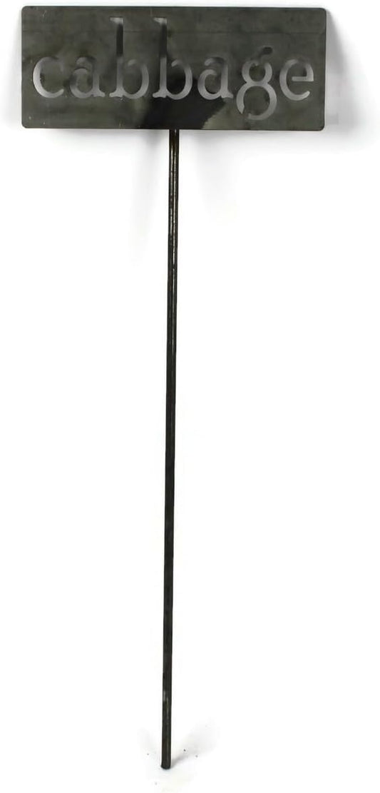 Classic Metal Garden Markers 19 Inches Tall (cabbage, Raw, Unfinished Steel (will rust with time))