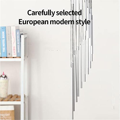 ZKG 35.4in 18 Tubes Wind Chimes Metal Wind Bells Garden Patio Outdoor Wall Hanging Home Decor Gift (White)