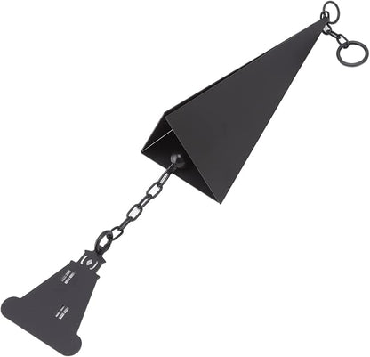 North Country Wind Chimes, Iron Triangle Wind Bell Chimes, Black Painted Wind Chimes with Lighthouse, for Indoor and Outdoor Garden Decorations