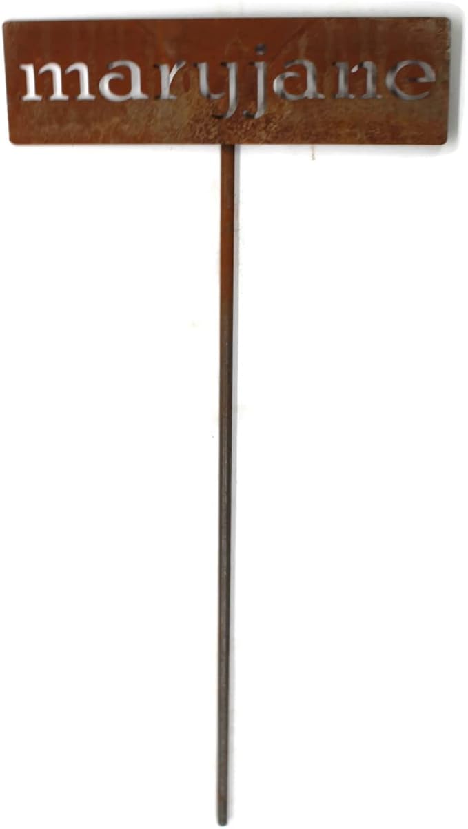 Classic Metal Garden Markers 19 Inches Tall (maryjane, Naturally Rusted)