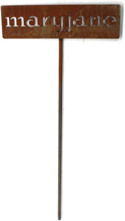 Classic Metal Garden Markers 19 Inches Tall (maryjane, Naturally Rusted)