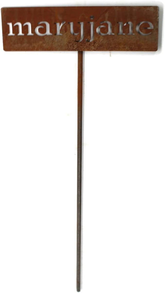 Classic Metal Garden Markers 19 Inches Tall (maryjane, Naturally Rusted)