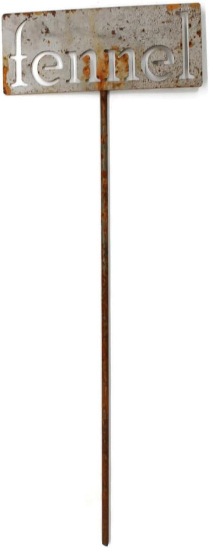 Classic Metal Garden Markers 19 Inches Tall (fennel, Naturally Rusted)
