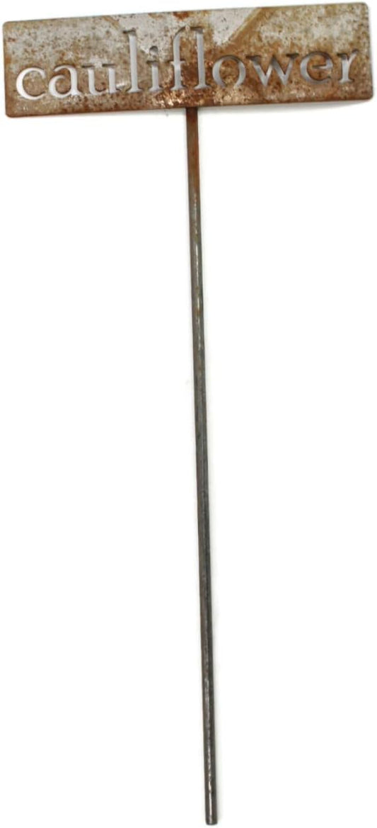 Classic Metal Garden Markers 19 Inches Tall (cauliflower, Naturally Rusted)