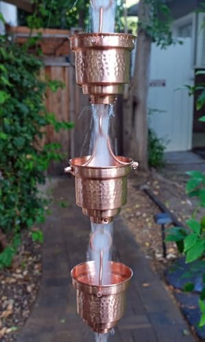 Nutshell Stores Naoki Cups Rain Chain - Copper - 17 Feet