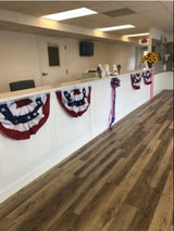 Bunting Flags Outdoor 2x4 Embroidery - Sturdy July 4th Decor Thick and Well Sewn - American Flag Bunting Heavy Duty Polyester Super Durable 2 Row Stitched Edge Canvas Head with 3 Brass Grommets