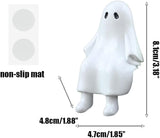 Cute Climbing Ghost Figure Plant Pot Hanger, Halloween Flower Pot Hugger, Resin Tortoise Statue, Funny Pot Huggers for Planters, Garden Fence Balcony Patio Yard (Ghost)